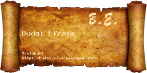 Budai Efraim névjegykártya